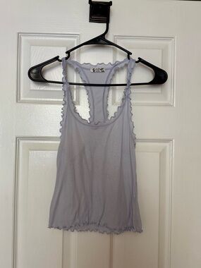 Free People Ruffle Racerback Tank - Light Lavender